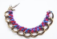 studs and pearls Chain and Thread Bracelet